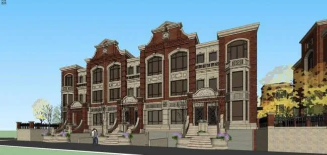Sketchup Villa Model | Villa Cluster, European Style