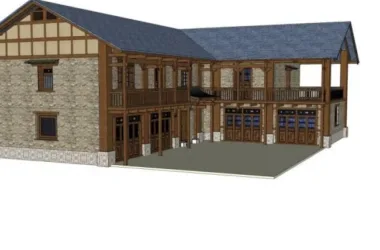 Modern Chinese-Style Solo Villa SketchUp Model-BIM WORLD
