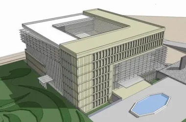 Modern Multi-Story Office Building Model in SketchUp-BIM WORLD
