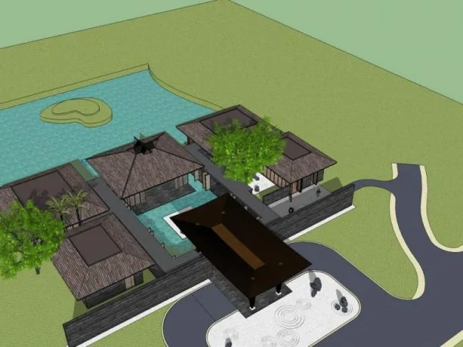 Sketchup Hotel Model | Multi story Hotel, Chinese Style