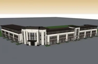 SketchUp Business Model: Modern Multi-Story Business Center Design-BIM WORLD