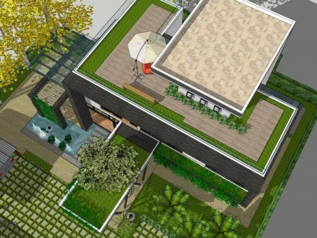 Sketchup Villa Model | Solo Villa, Modern Style