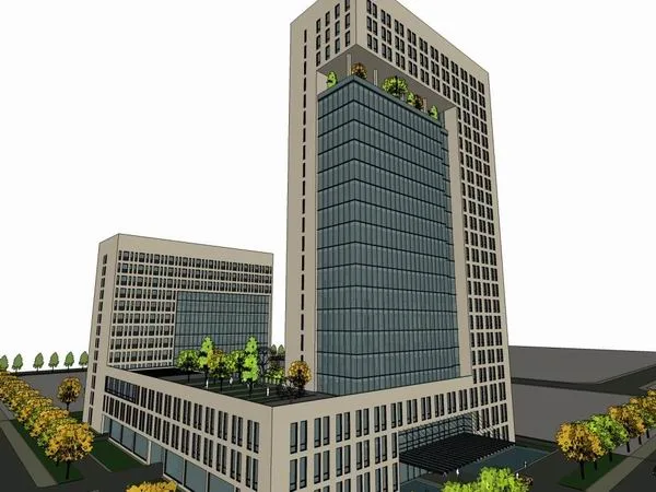 Sketchup Office Model | High rise Office Building, Office Building, Modern Style