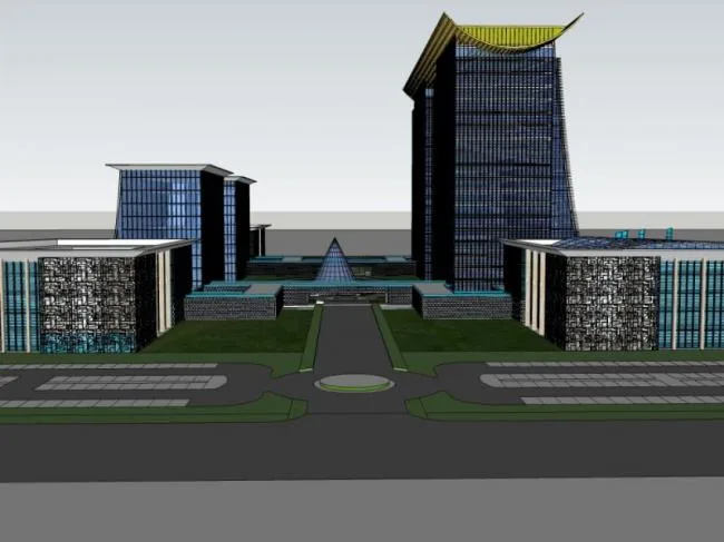 Sketchup Office Model | High rise Office Building, Modern Style