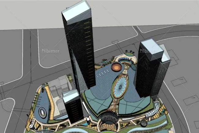 Sketchup Complex Model | Super high-rise commercial complex, shopping center, apartment, residential, hotel, office building, modern style