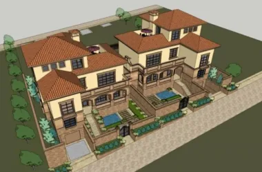 Classical Twin Villa Model in SketchUp-BIM WORLD