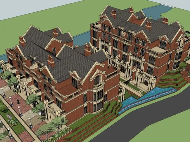 Sketchup Villa Model | Townhouse, Classical Style