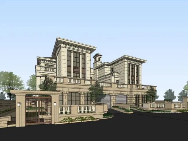 Sketchup Villa Model | Twin Villa, Modern Style