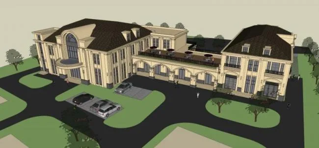 Sketchup Business Model | Farmhouse Clubhouse, European Style, Classical Style