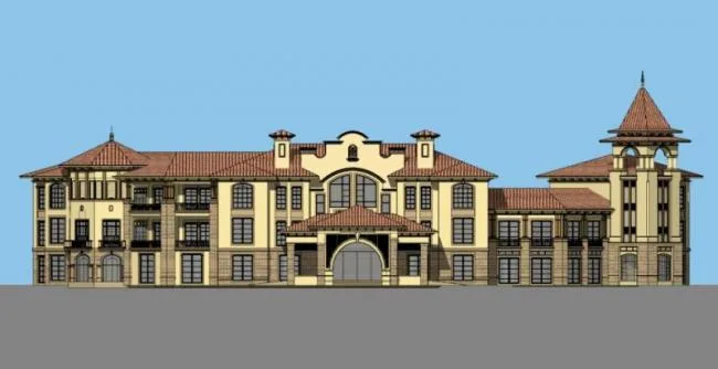 Sketchup Business Model | Multi story Clubhouse, Classical Style, European Style