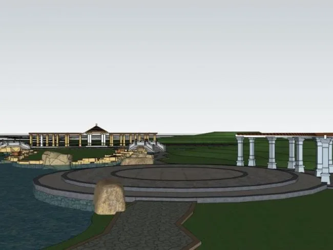 Sketchup Landscape Model | Park Landscape, Classical Style