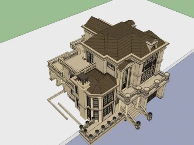Sketchup Villa Model | Solo Villa, French Classical Style