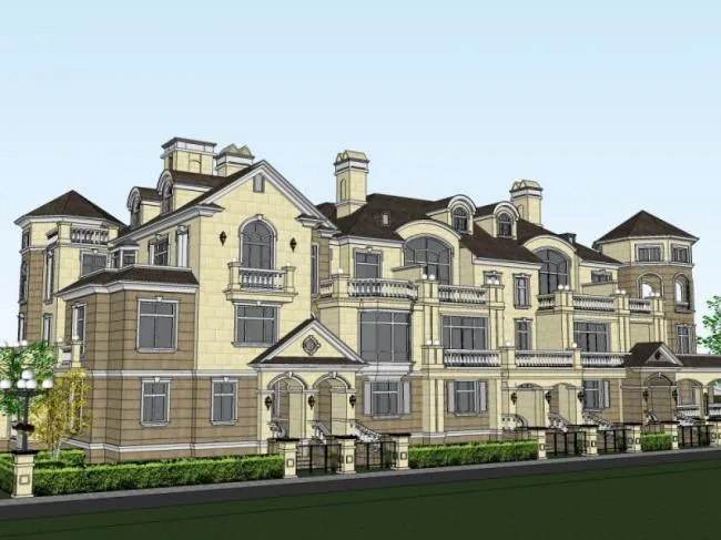 Sketchup Villa Model | Townhouse, Classical Style
