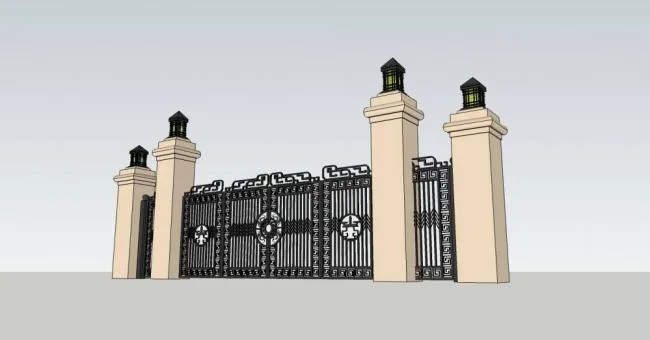 Sketchup Material Model | Entrance, Gate, Landscape, Architectural Components, Classical Style