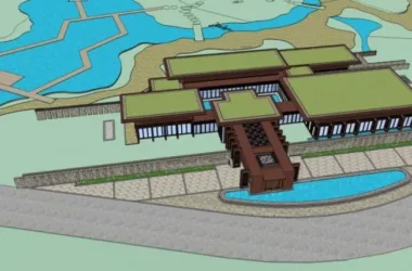 SketchUp Business Model: Modern Low-Level Clubhouse Design-BIM WORLD