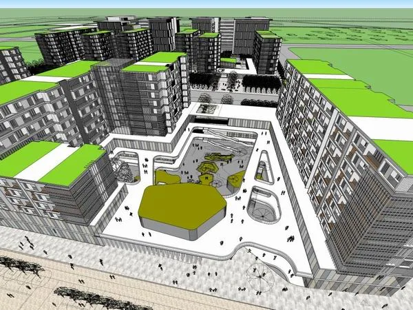 Sketchup Planning Model | High end Residential Planning, Modern Style, 7+11 Floors