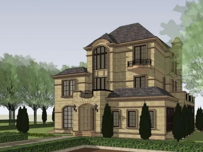 Sketchup Villa Model | Solo Villa, French Classical Style