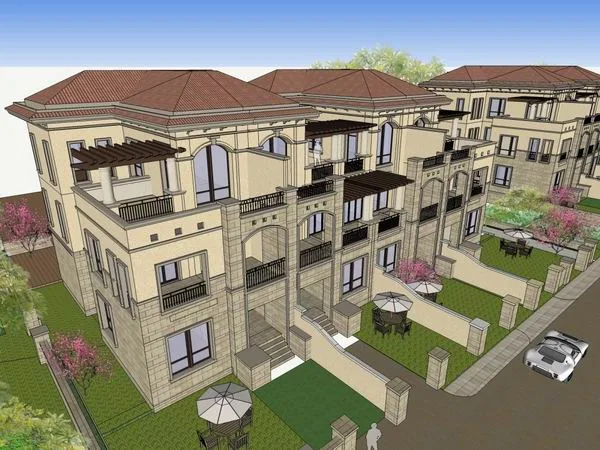 Sketchup Villa Model | Townhouse, Classical Style