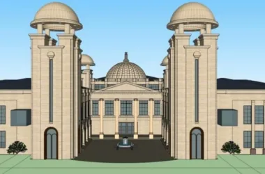 SketchUp Business Model: Multi-Story Classical Style Clubhouse Design-BIM WORLD