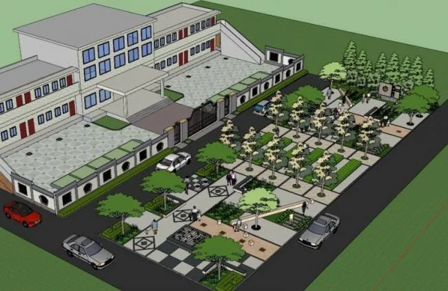 Sketchup Landscape Model | Street Landscape, Park Landscape, Street Park, Modern Style