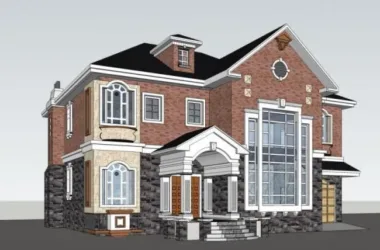Modern Solo Villa Design in SketchUp Model-BIM WORLD