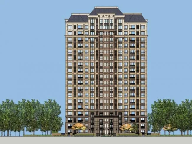 Sketchup Residential Model | High rise Residential Buildings, Classical Style
