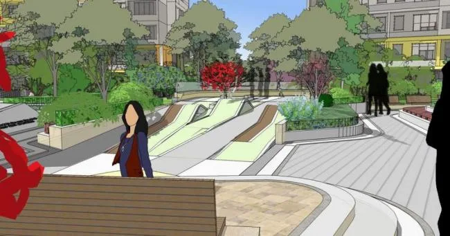 Sketchup Landscape Model | Residential Community Landscape, Corridor and Seating, Modern Style