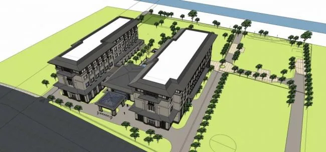 Sketchup Hotel Model | Multi story Hotel, Chinese Style