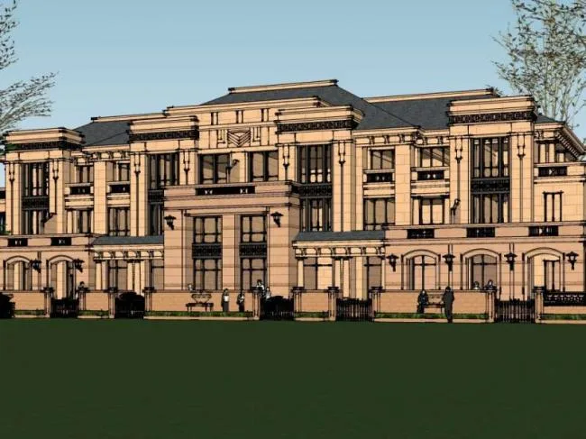 Sketchup Villa Model | Multi row Villa, European Classical Style