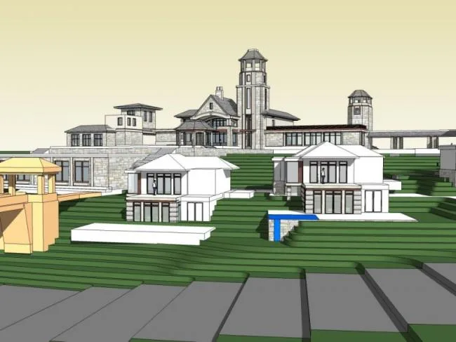 Sketchup Villa Model | Stacked Villa, Modern Style