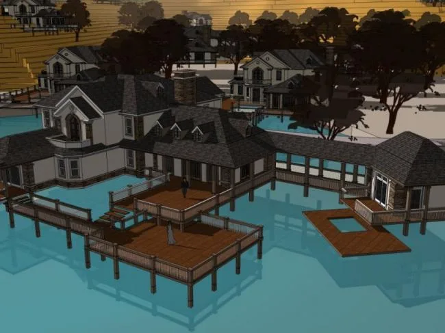 Sketchup Villa Model | Single Family Villa Cluster, Modern Style