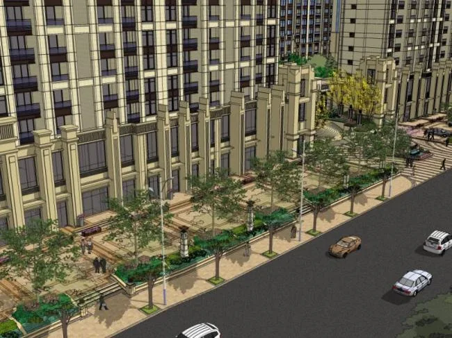 Sketchup Landscape Model | Community Landscape, Residential Landscape, Classical Style