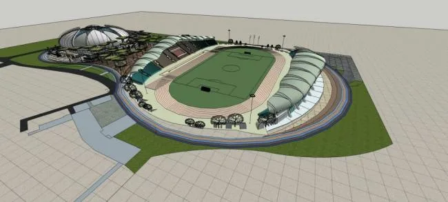 Sketchup Gymnasium Model | Multi story Gymnasium, Sports Field, Sports Architecture, Modern Style