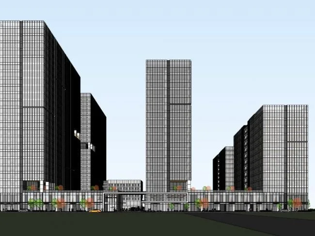 Sketchup Complex Model | High rise Commercial Complex, Office, Modern Style