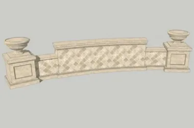 SketchUp Materials: European Wall and Low Wall Landscape Components-BIM WORLD