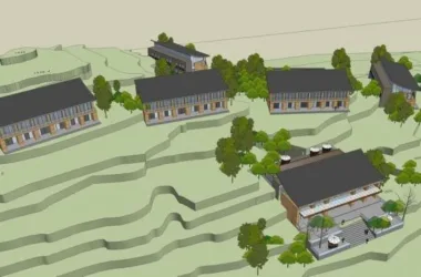 Hilltop Resort Hotel Cluster: Multi-Story New Chinese Style Model in SketchUp-BIM WORLD