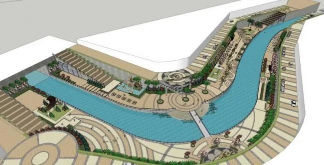Sketchup Landscape Model | Waterfront Landscape, Modern Style