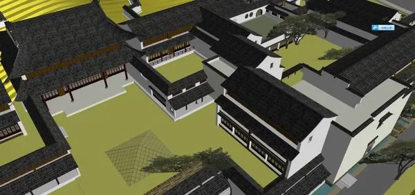 Sketchup Planning Model | Huizhou Ancient Architecture Planning, Modern Chinese Style, Floors 1-3