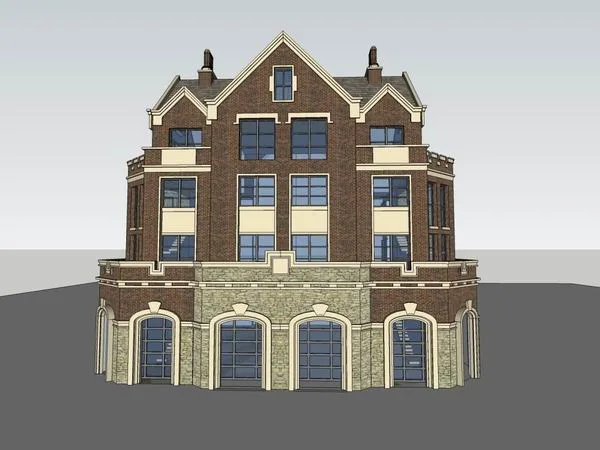 Classical Style Single-Family Villa Model in SketchUp