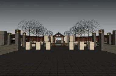 SketchUp Business Model: Multi-Story Classical Style Commercial Club-BIM WORLD