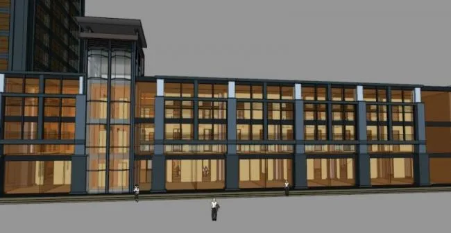 Sketchup Office Model | High rise office building, ground floor commercial, modern style