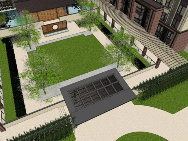 Sketchup Landscape Model | Residential Landscape, Chinese Style