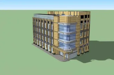 Modern Multi-Story Office Building Model in SketchUp-BIM WORLD