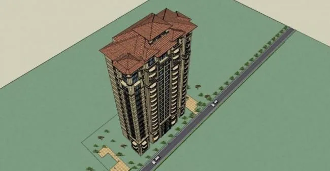 Sketchup Residential Model | High rise Residential Buildings, Classical Style