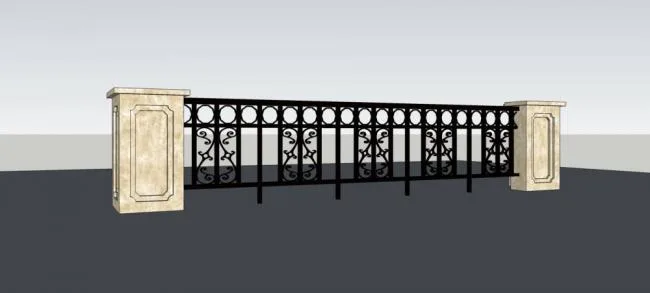 Sketchup Material Model | Railings, European, Architectural Components