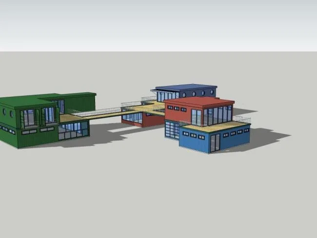 Sketchup Business Model | Container, Modern Style, Commercial, Entertainment and Leisure Facilities