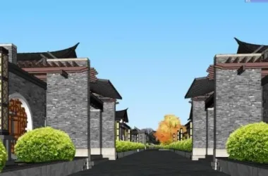 SketchUp Business Model: Chinese Courtyard, Antique Architecture, and Multi-Story Commercial Street-BIM WORLD