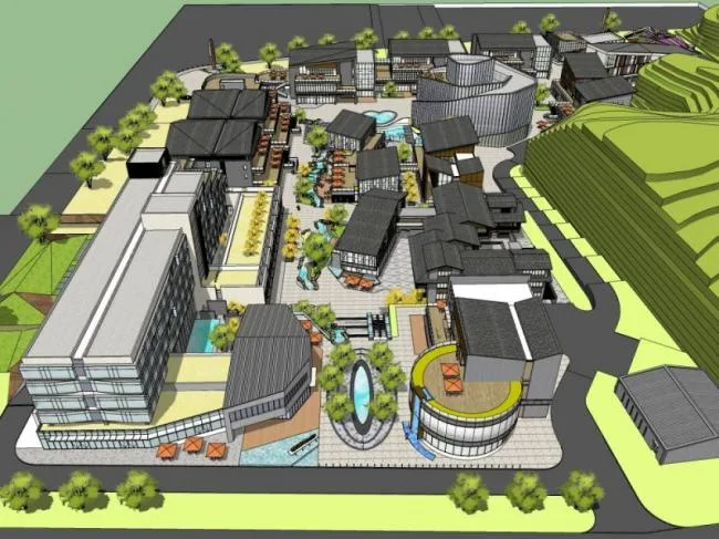 Sketchup Business Model | Multi story Commercial Street, New Chinese Style