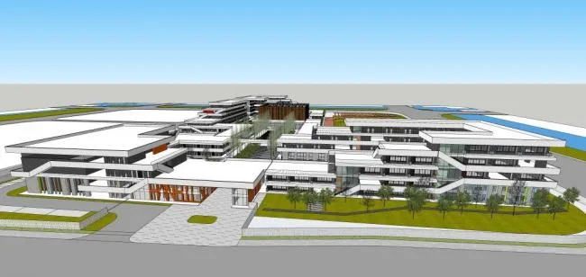 Sketchup School Model | Multi-story School, Campus, Teaching Building, Educational Architecture, Modern Style