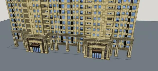 Sketchup Residential Model | High rise Residential Buildings, Residential Buildings, Neoclassical Style